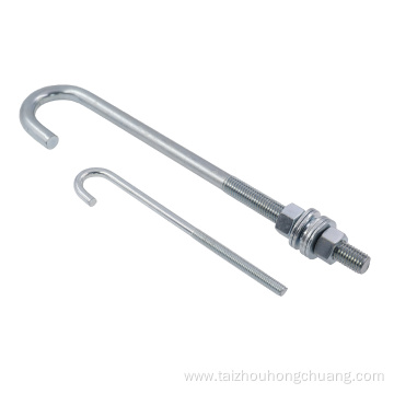 Zinc-Plated Coarse Thread J-Bolt